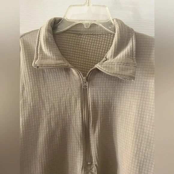 POLARTEC Fleece Desert Tan Quarter Zip Long Sleeve Collared Pullover Size Small - Picture 3 of 10